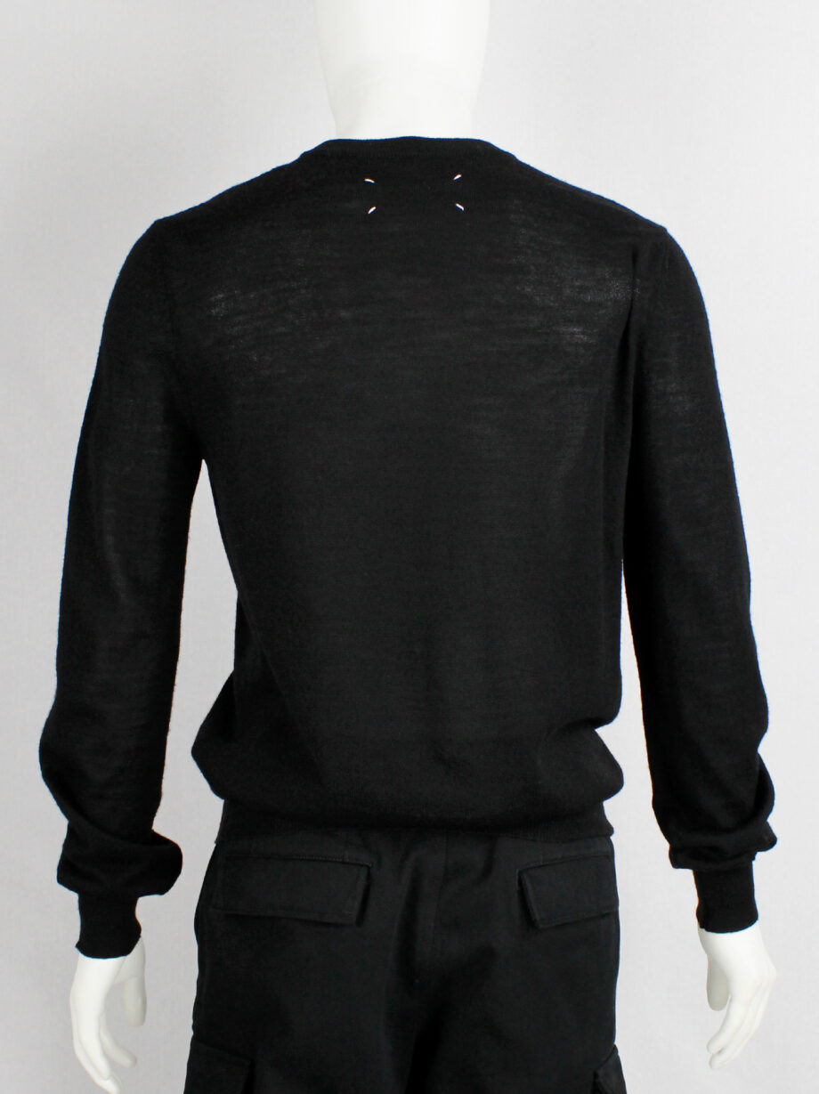 Maison Martin Margiela black jumper with slanted zipper pocket at the neck fall 2006 (1)