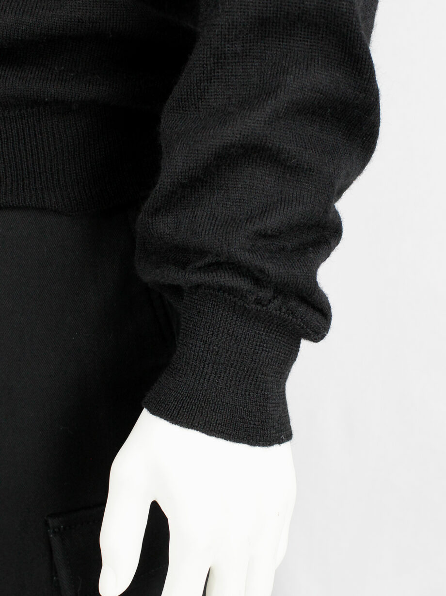Maison Martin Margiela black jumper with slanted zipper pocket at the neck fall 2006 (16)