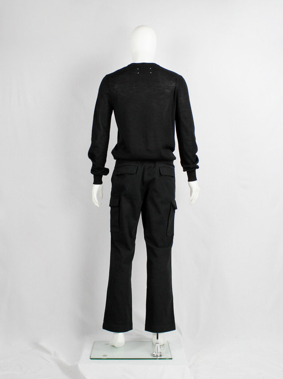 Maison Martin Margiela black jumper with slanted zipper pocket at the neck fall 2006 (2)