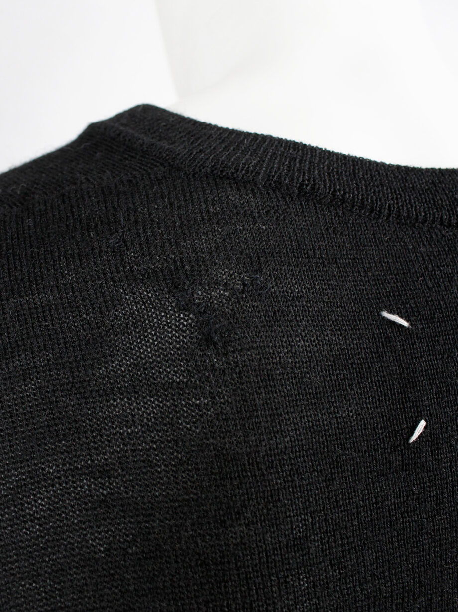 Maison Martin Margiela black jumper with slanted zipper pocket at the neck fall 2006 (3)