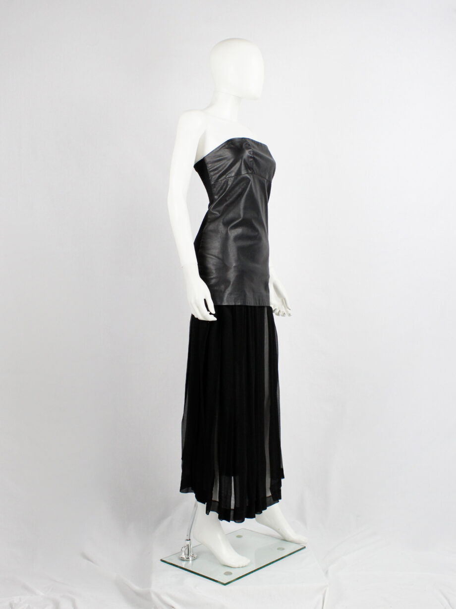 Maison Martin Margiela black strapless leather micro-dress spring 2010 (5)