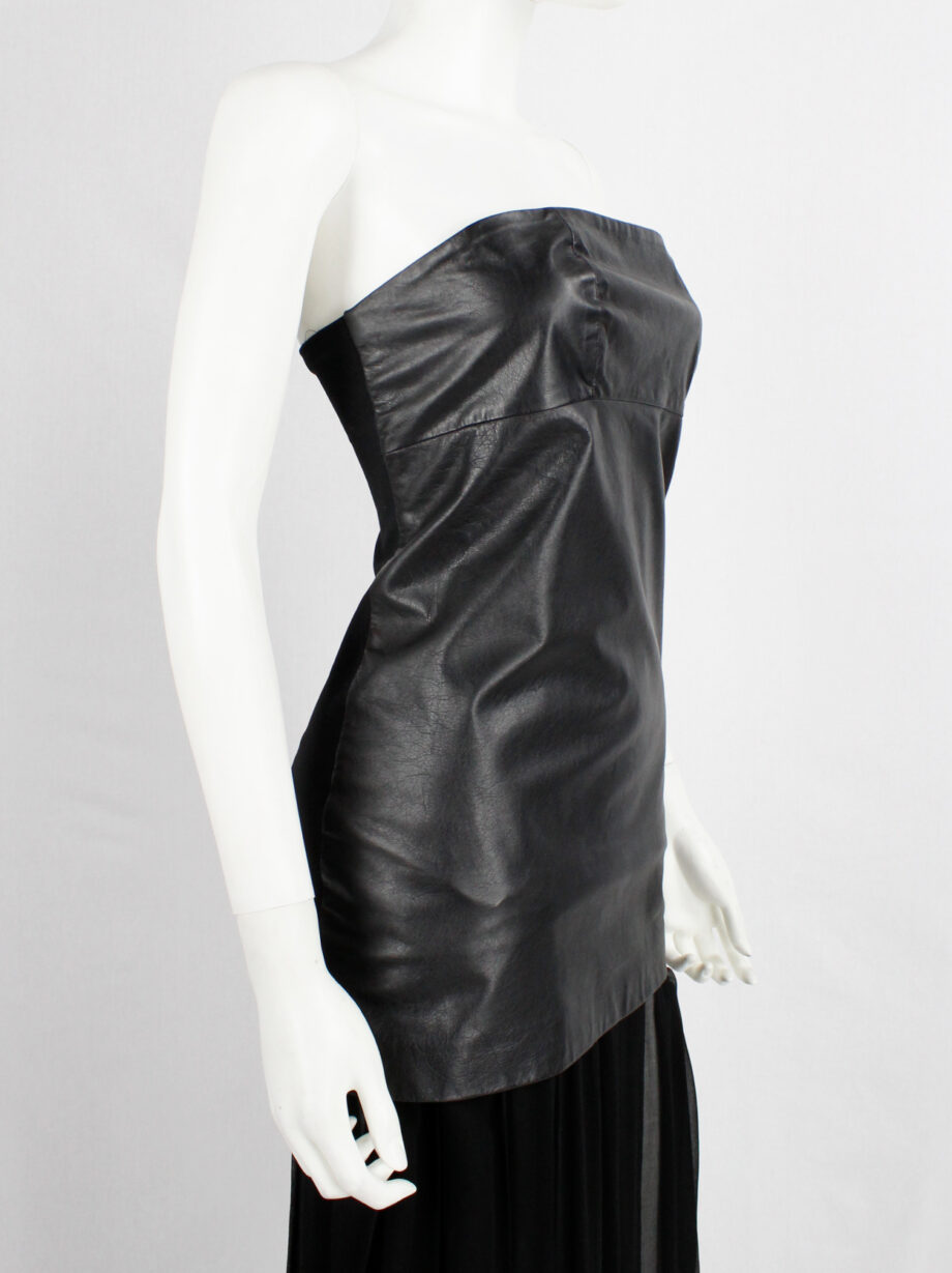 Maison Martin Margiela black strapless leather micro-dress spring 2010 (6)