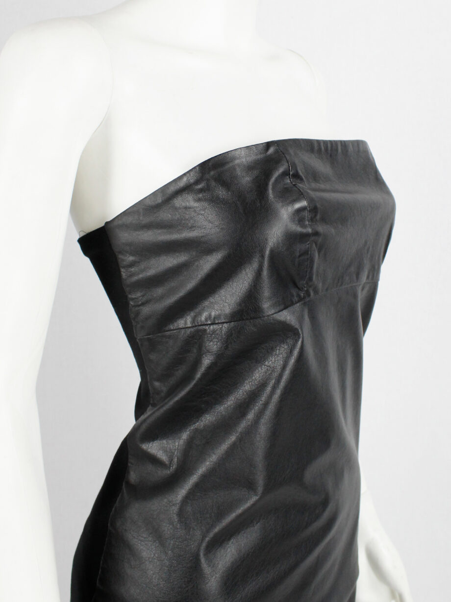 Maison Martin Margiela black strapless leather micro-dress spring 2010 (7)