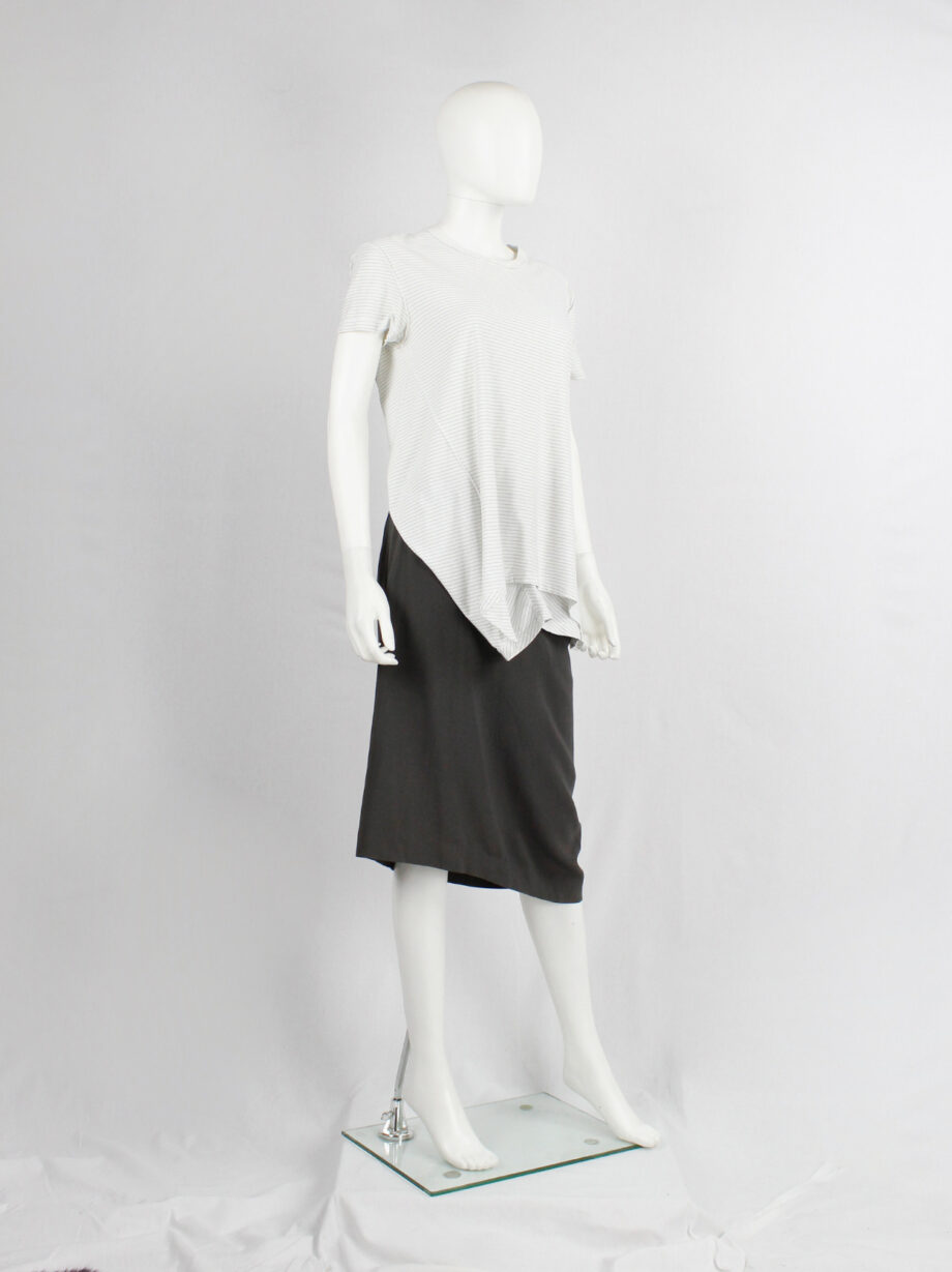 Maison Martin Margiela grey-green curved skirt with asymmetric hem fall 2003 (10)
