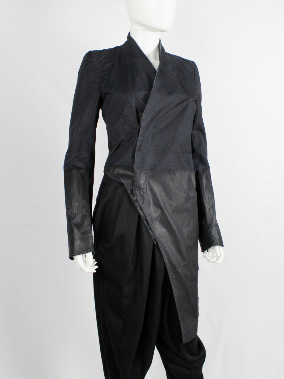 Nicolas Andreas Taralis dark blue slanted jacket with black painted bottom half (11)