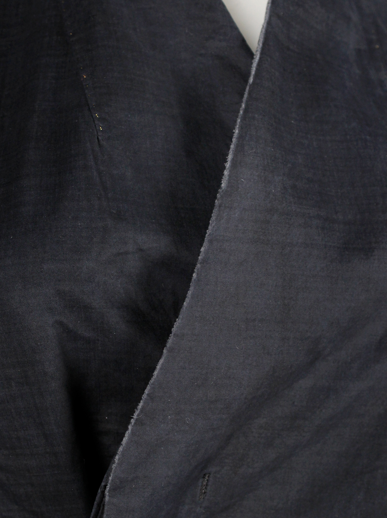 Nicolas Andreas Taralis dark blue slanted jacket with black painted ...