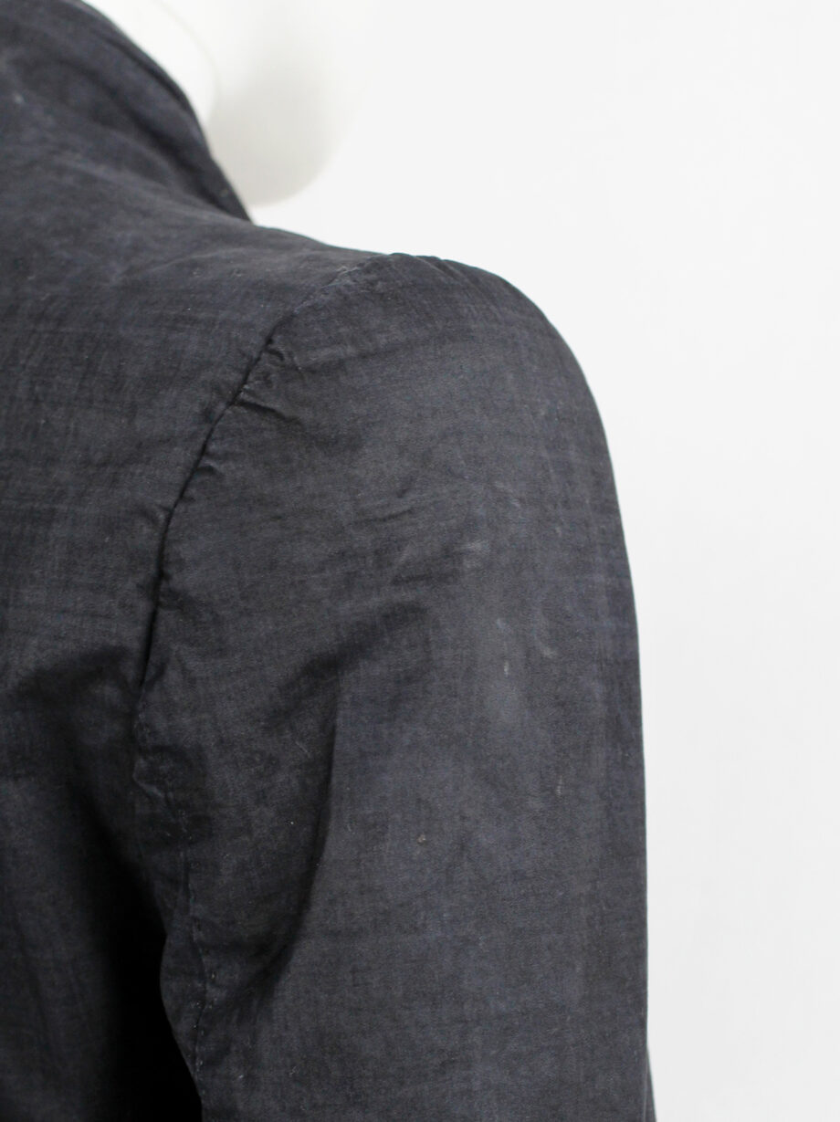 Nicolas Andreas Taralis dark blue slanted jacket with black painted bottom half (2)