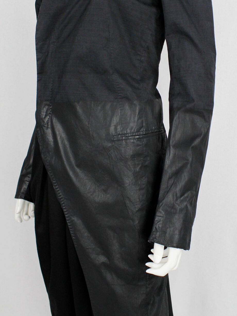 Nicolas Andreas Taralis dark blue slanted jacket with black painted bottom half (22)