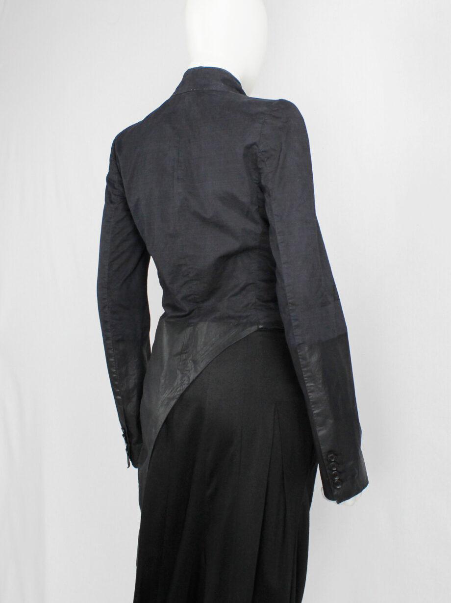 Nicolas Andreas Taralis dark blue slanted jacket with black painted bottom half (24)