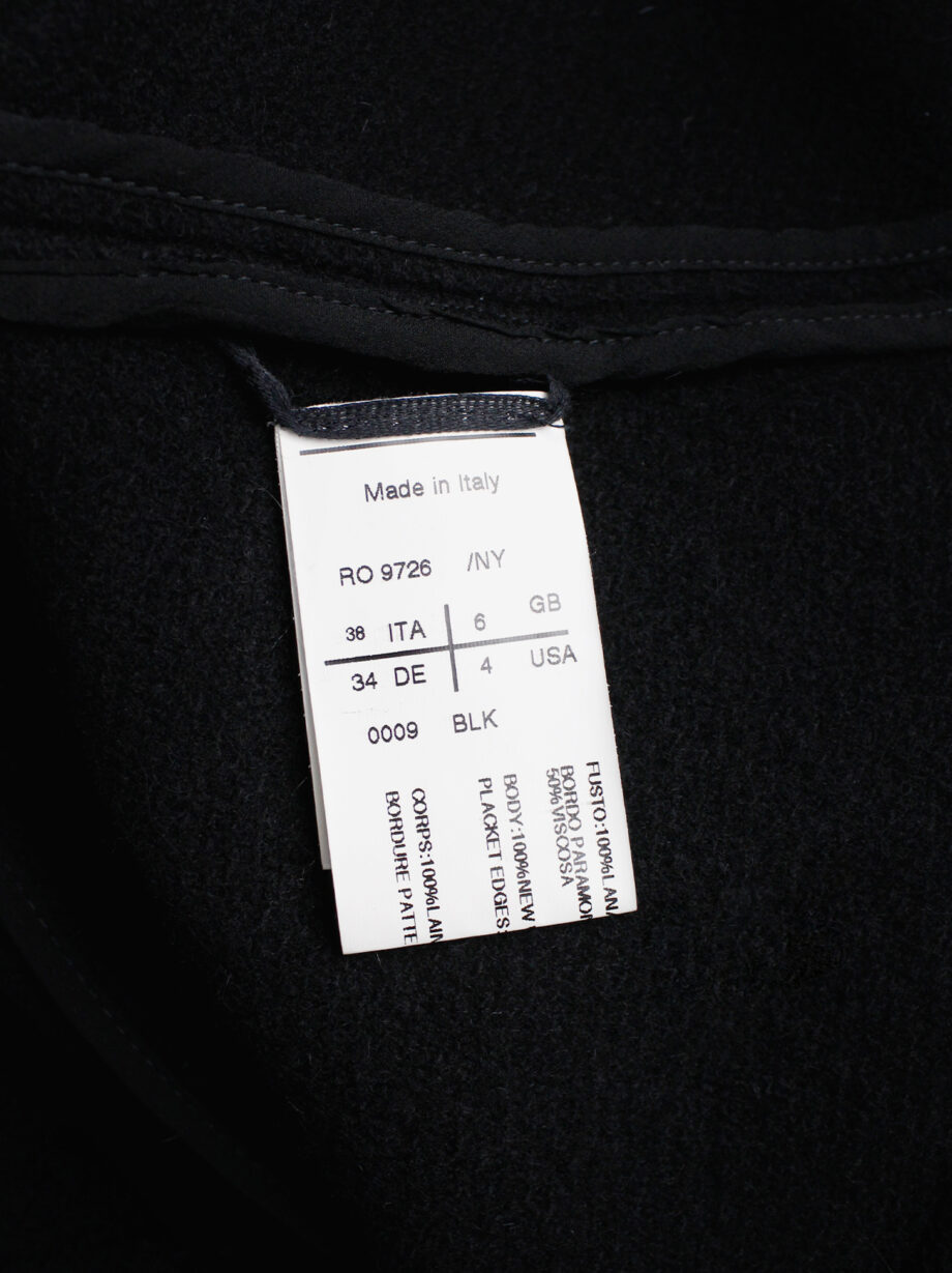 Rick Owens MOUNTAIN black large cocoon coat with silk front panel fall 2012 (24)