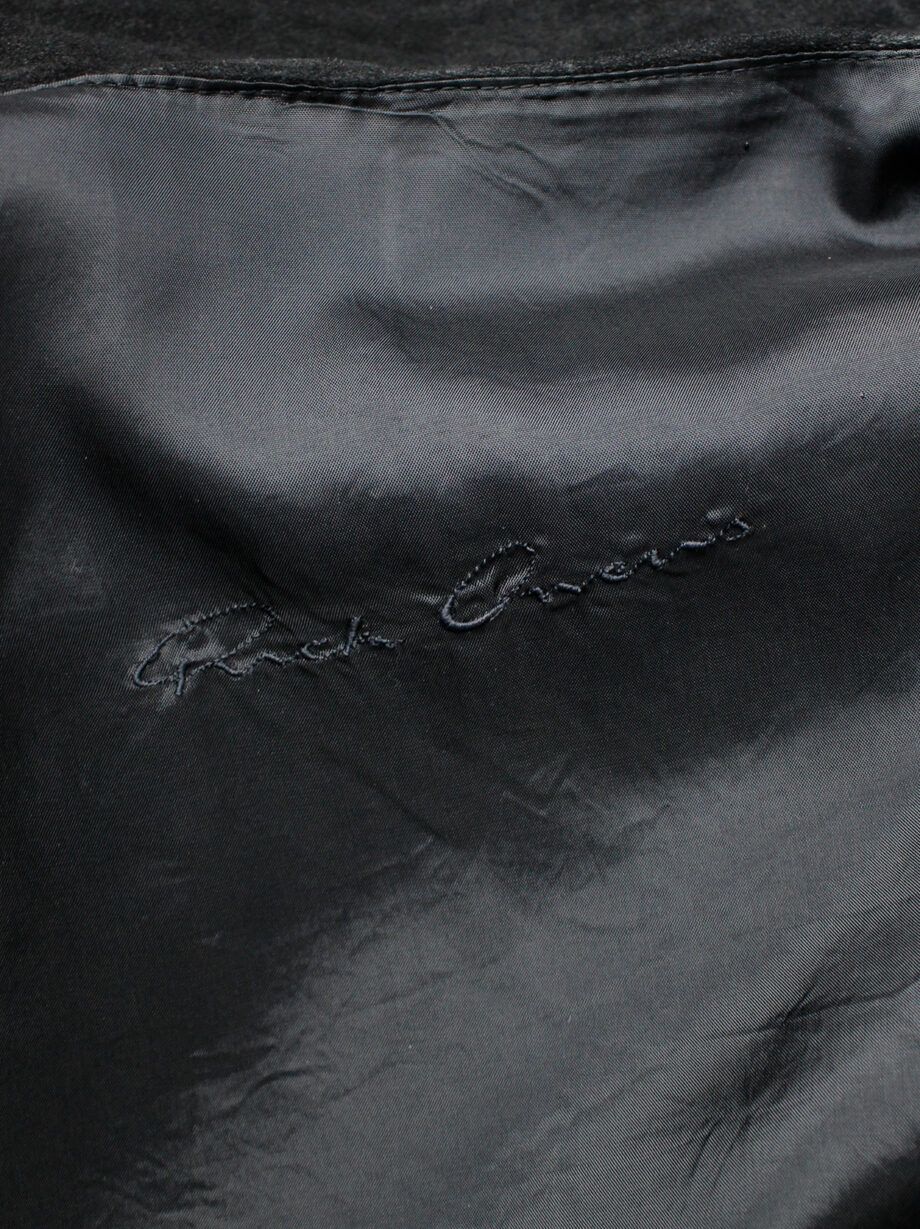 Rick Owens black leather classic biker jacket with standing neckline (4)