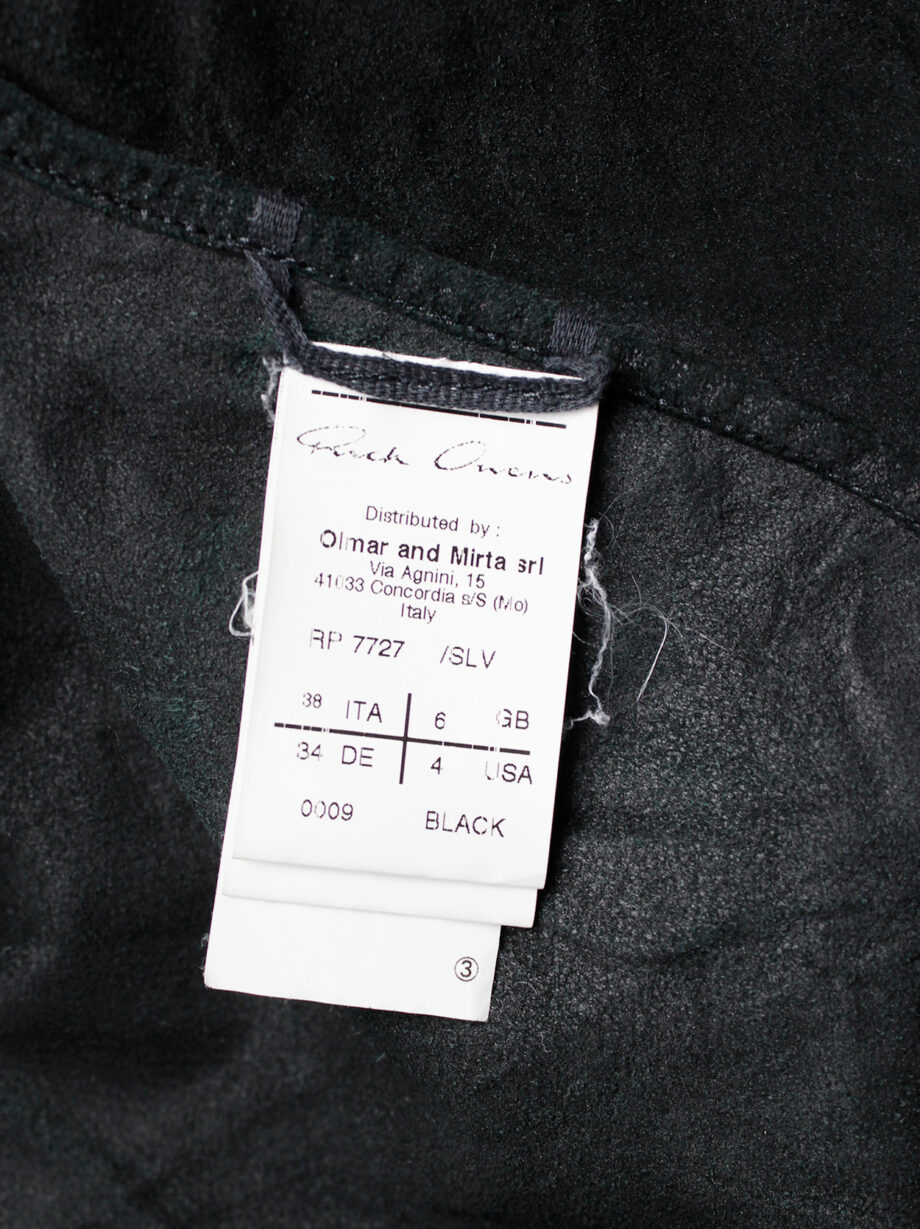 Rick Owens black leather classic biker jacket with standing neckline (5)