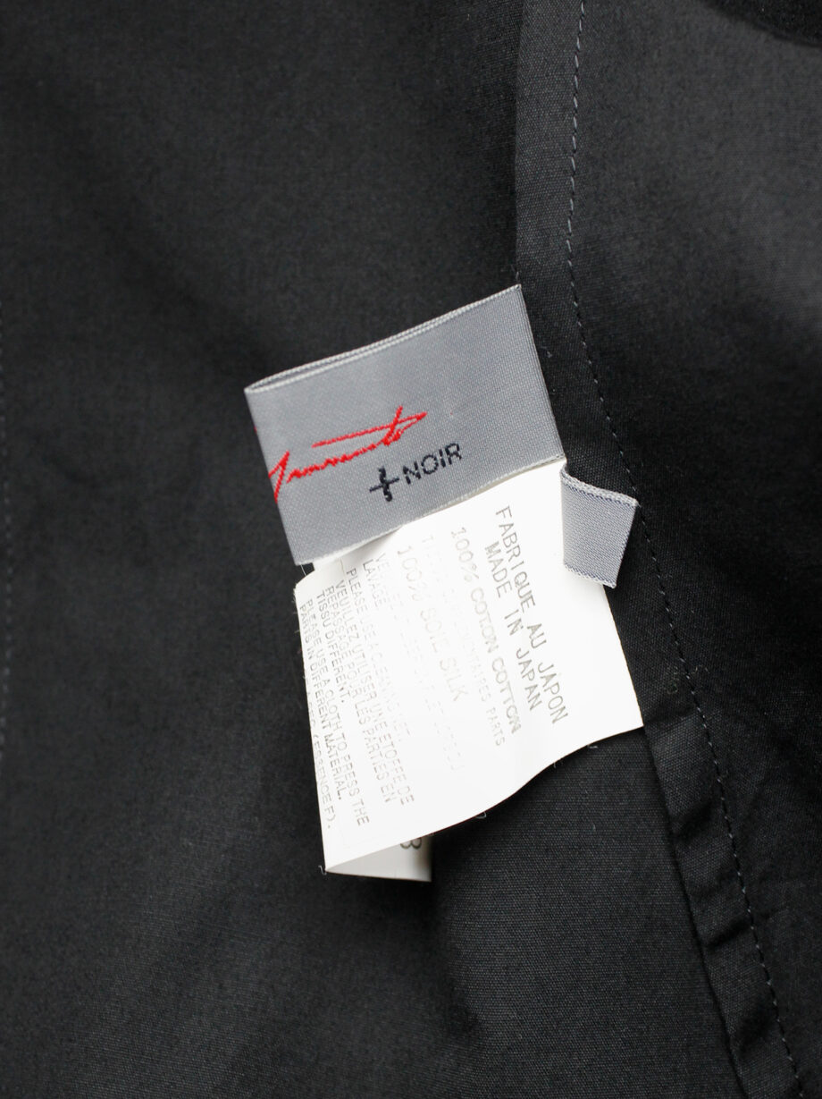 Yohji Yamamoto Noir black tailored blazer with frayed silk trim at the sleeves (5)