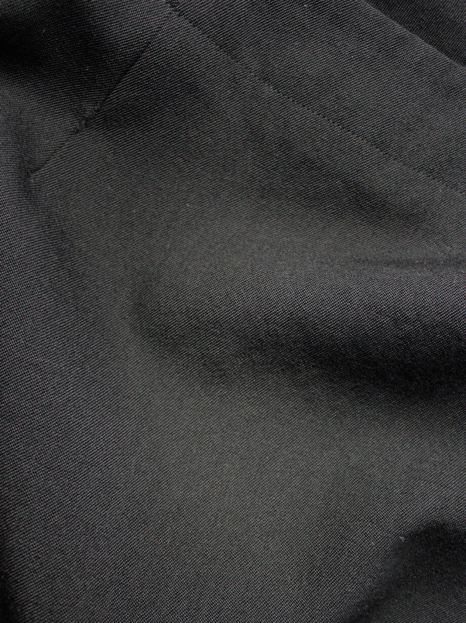 Yohji Yamamoto black curved maxi skirt with sculptural side slit (5)