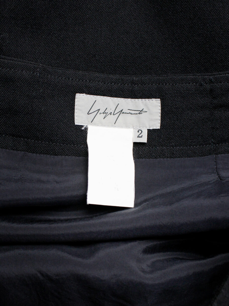 Yohji Yamamoto black curved maxi skirt with sculptural side slit (6)