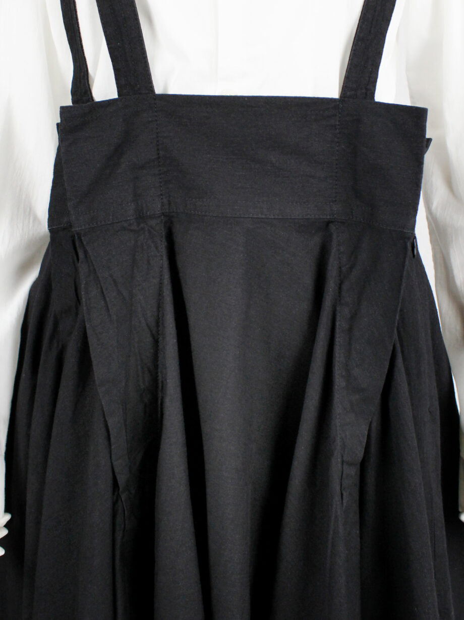 Y’s Red Label black dungaree dress with three suspenders (10)