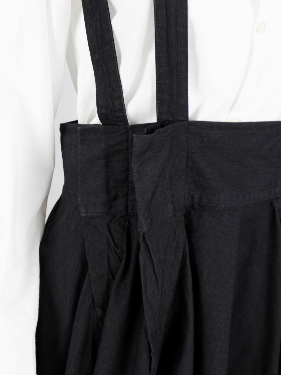 Y’s Red Label black dungaree dress with three suspenders (17)