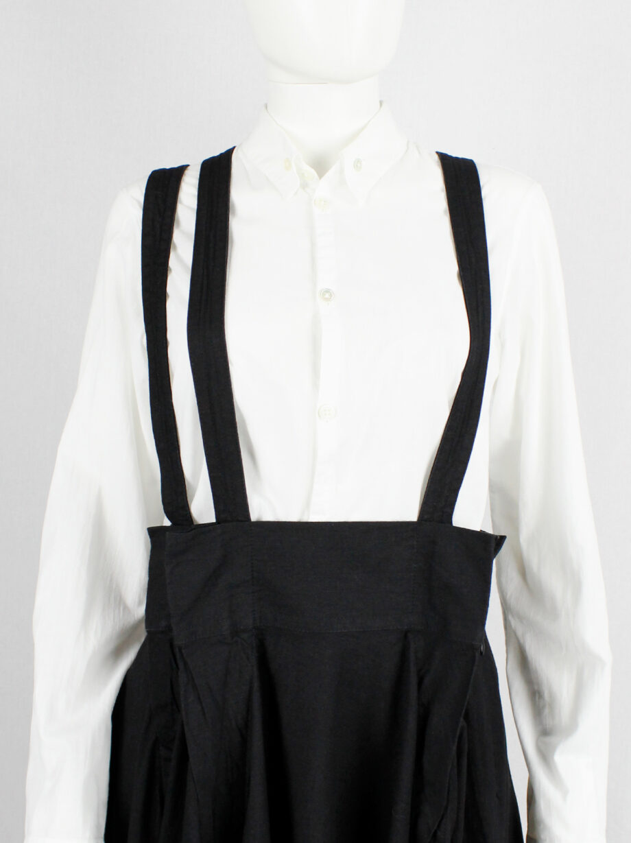 Y’s Red Label black dungaree dress with three suspenders (6)