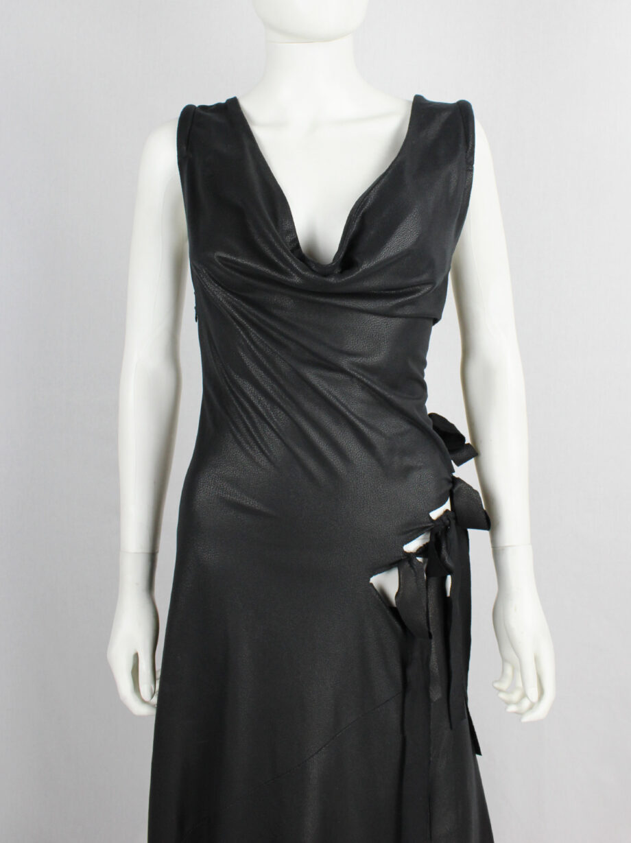 a f Vandevorst black slashed maxi dress with long ribbons fall 2007 (10)