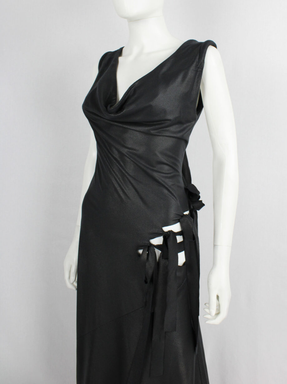 a f Vandevorst black slashed maxi dress with long ribbons fall 2007 (20)