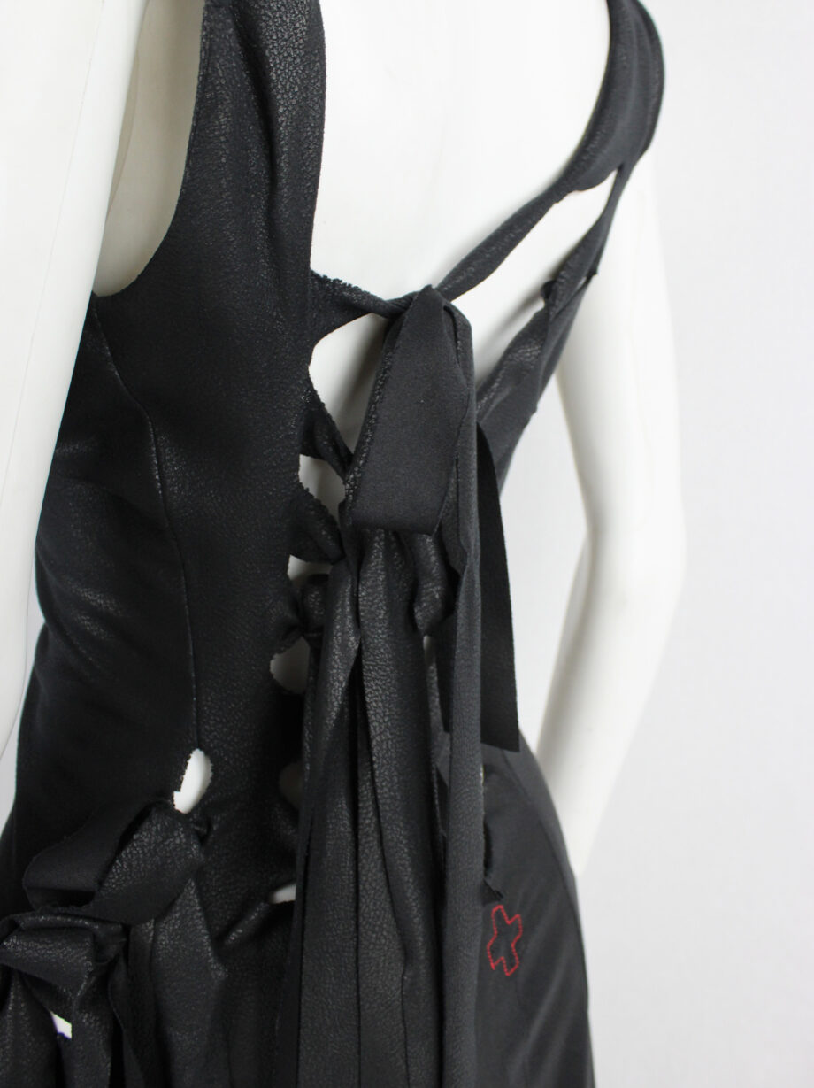 a f Vandevorst black slashed maxi dress with long ribbons fall 2007 (27)