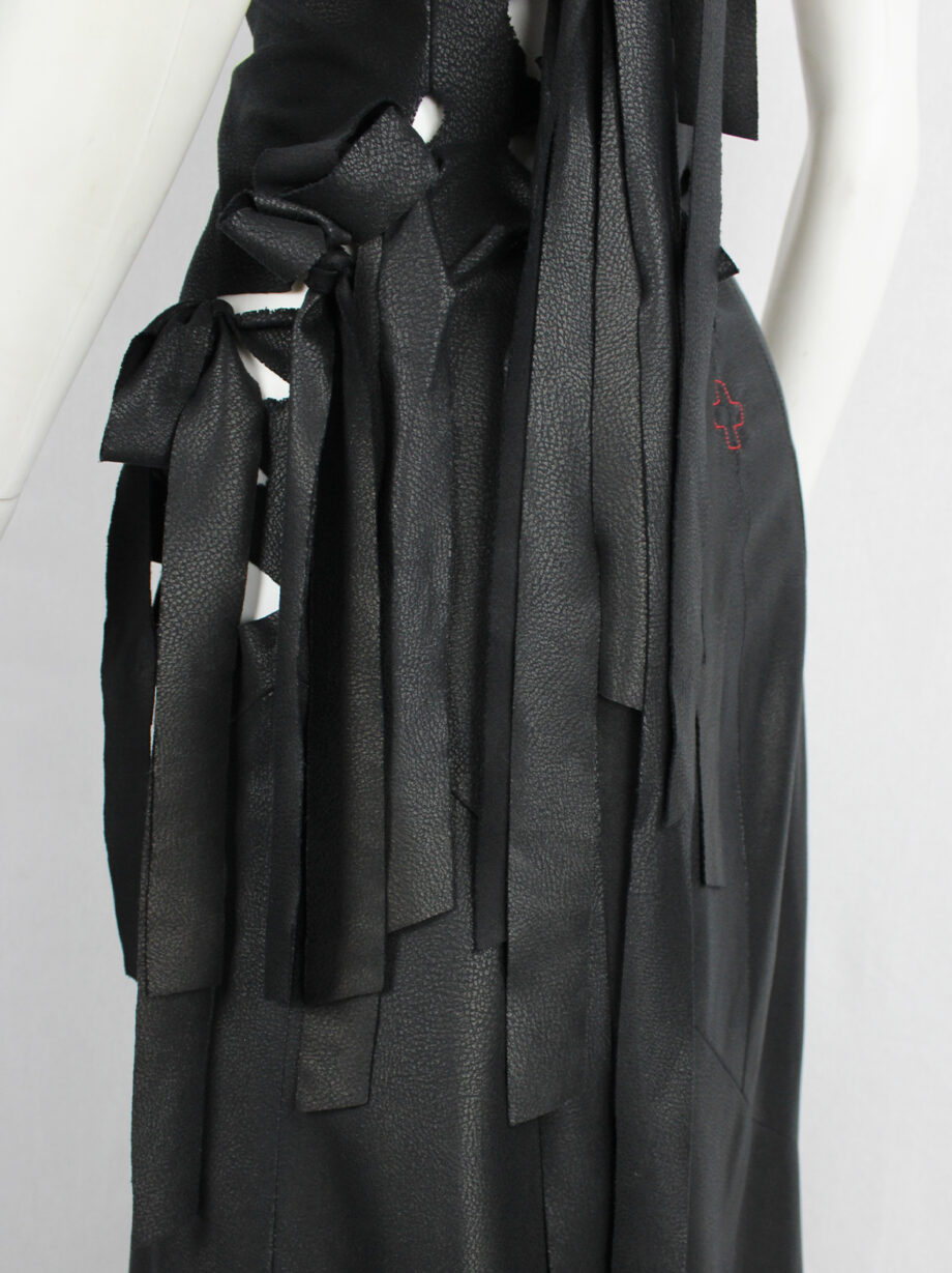 a f Vandevorst black slashed maxi dress with long ribbons fall 2007 (28)