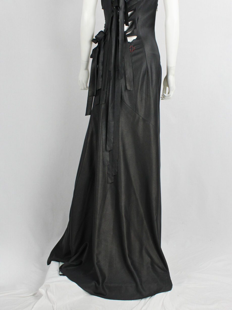 a f Vandevorst black slashed maxi dress with long ribbons fall 2007 (31)
