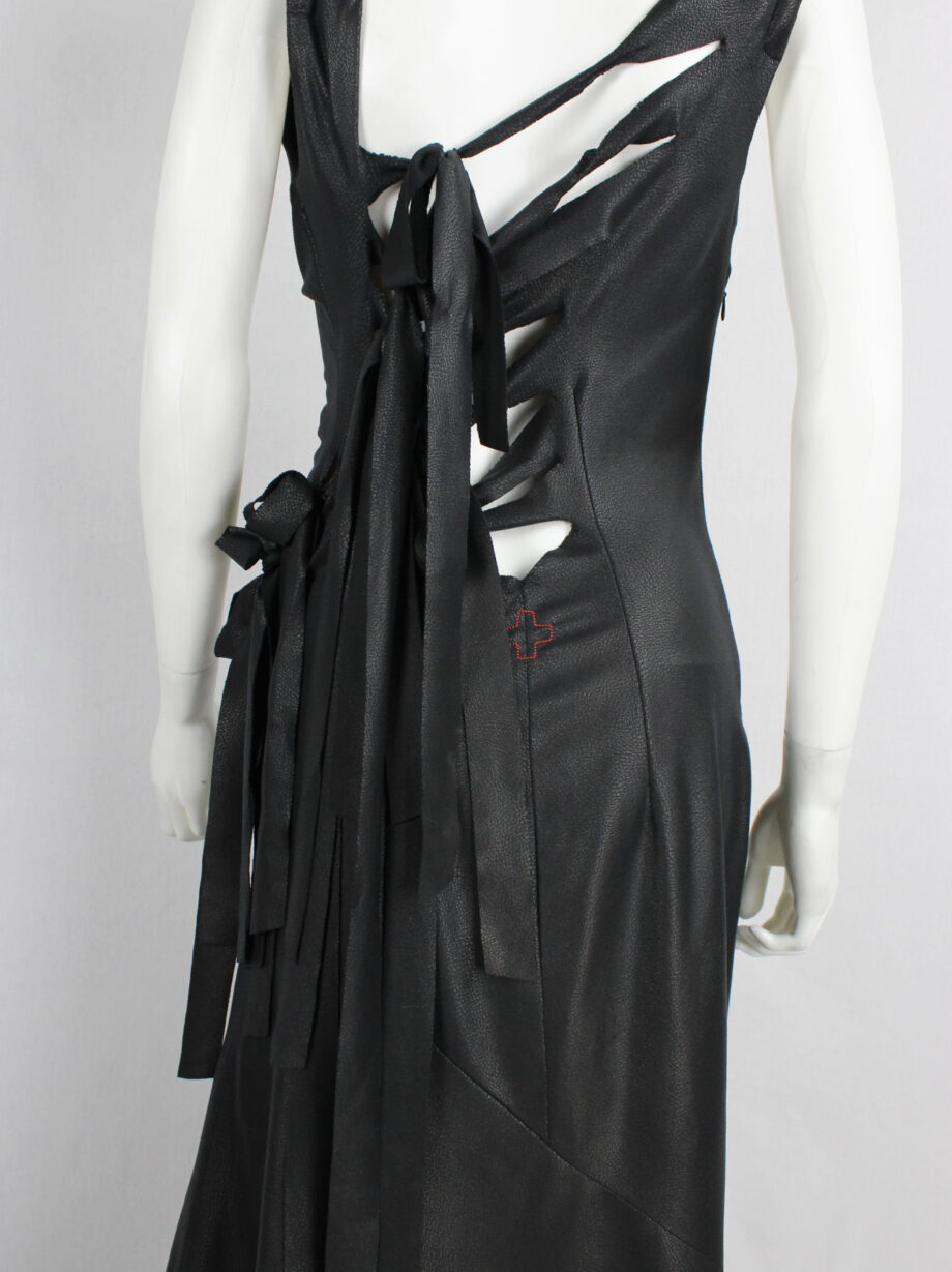 a f Vandevorst black slashed maxi dress with long ribbons fall 2007 (32)