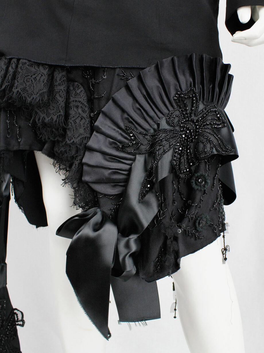 af Vandevorst black skirt made of deconstructed trousers and a wedding dress spring 2017 (14)