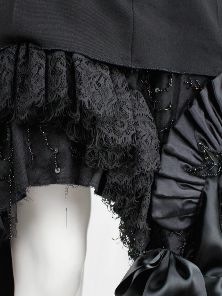 af Vandevorst black skirt made of deconstructed trousers and a wedding dress spring 2017 (16)