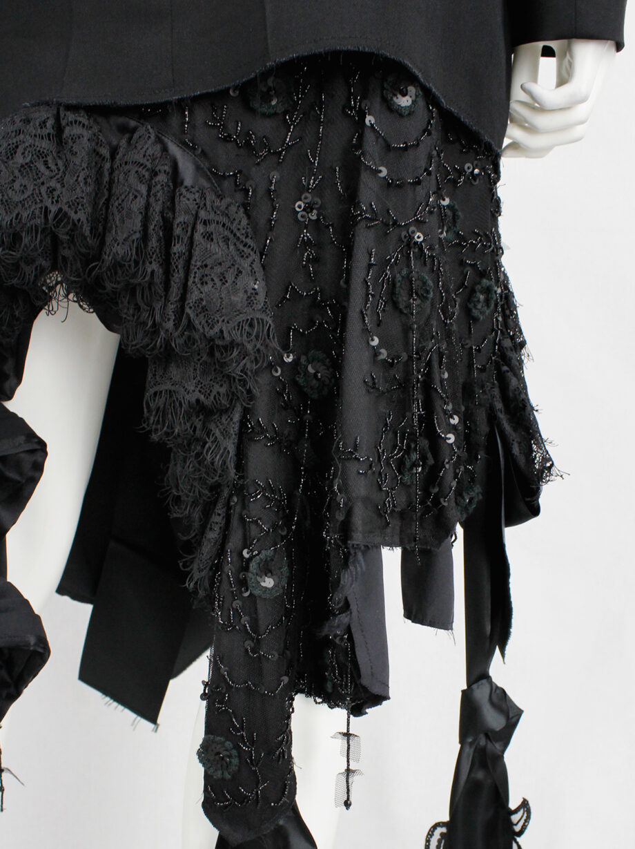 af Vandevorst black skirt made of deconstructed trousers and a wedding dress spring 2017 (4)