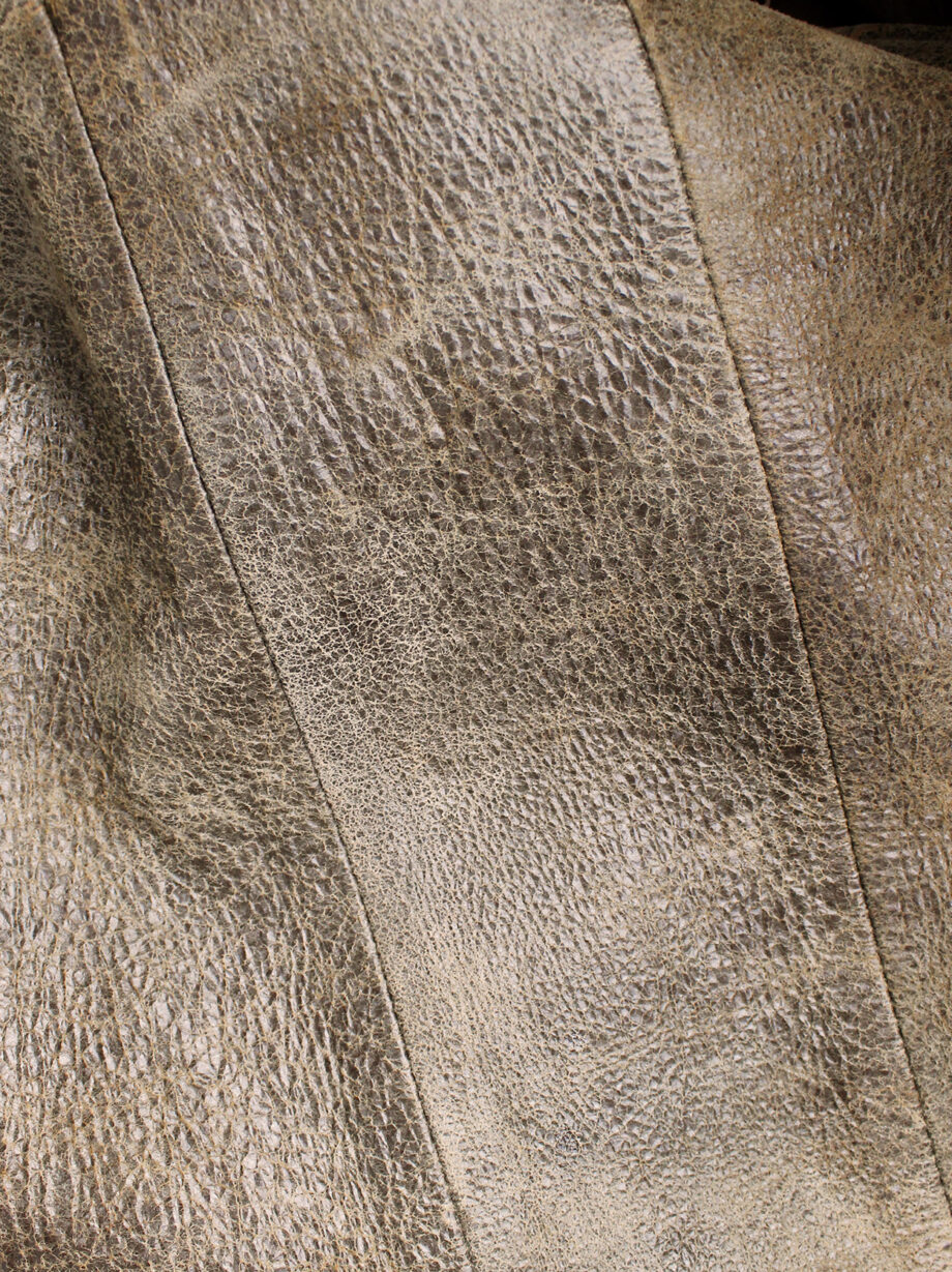 af Vandevorst brown leather panelled maxi dress with back slit fall 2000 (9)