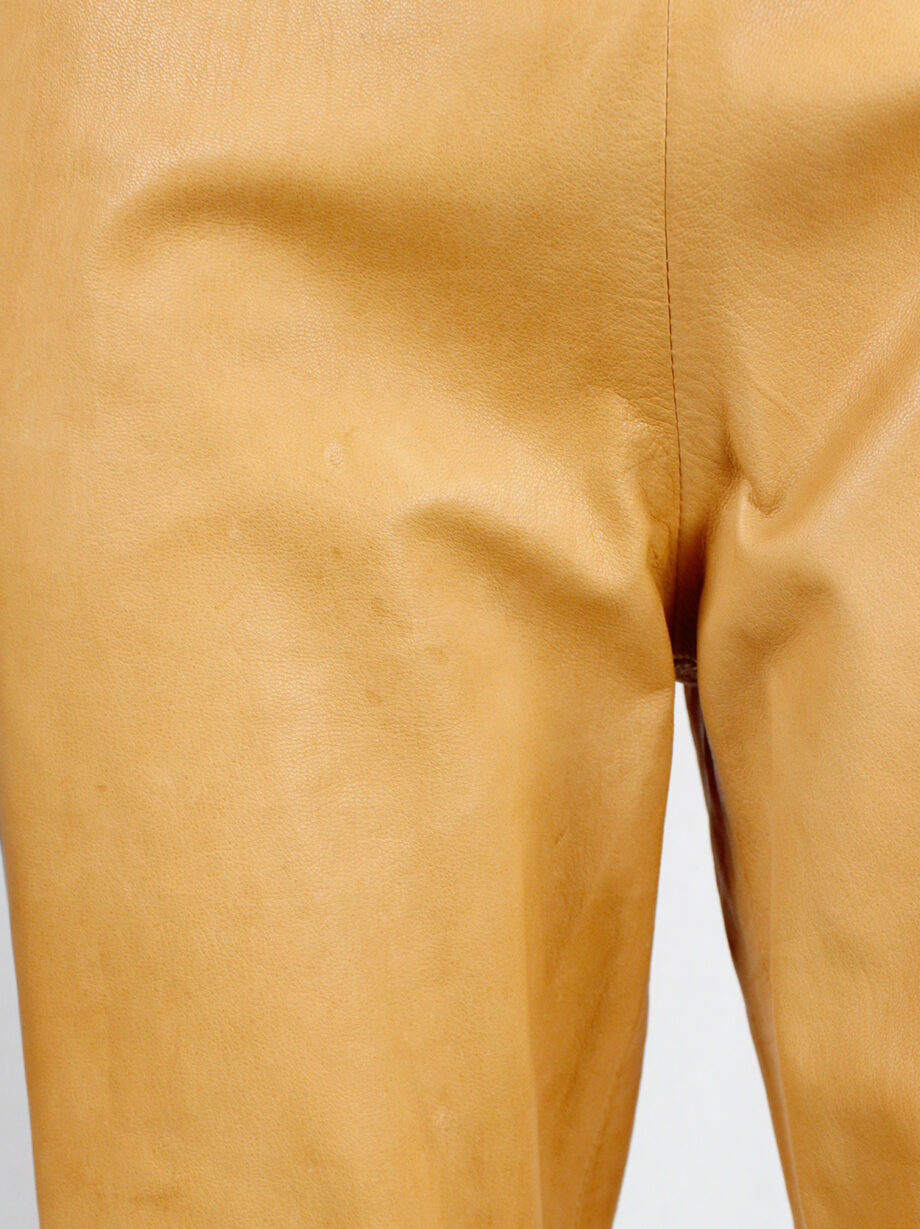 af Vandevorst cognac leather pajama trousers with stretched knees spring 1999 (17)
