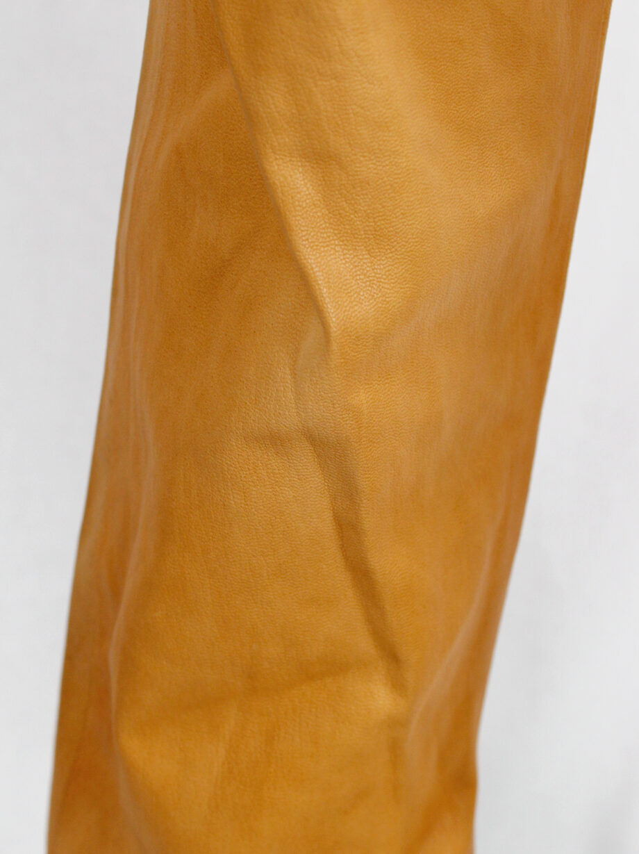 af Vandevorst cognac leather pajama trousers with stretched knees spring 1999 (19)