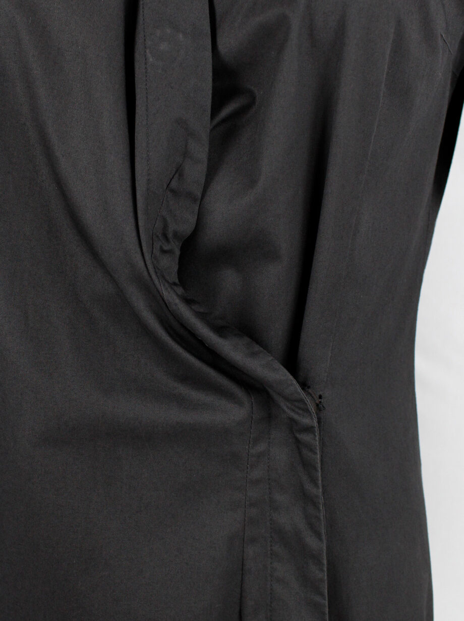 af Vandevorst dark grey asymmetric shirt dress with open sleeves fall 2000 (11)
