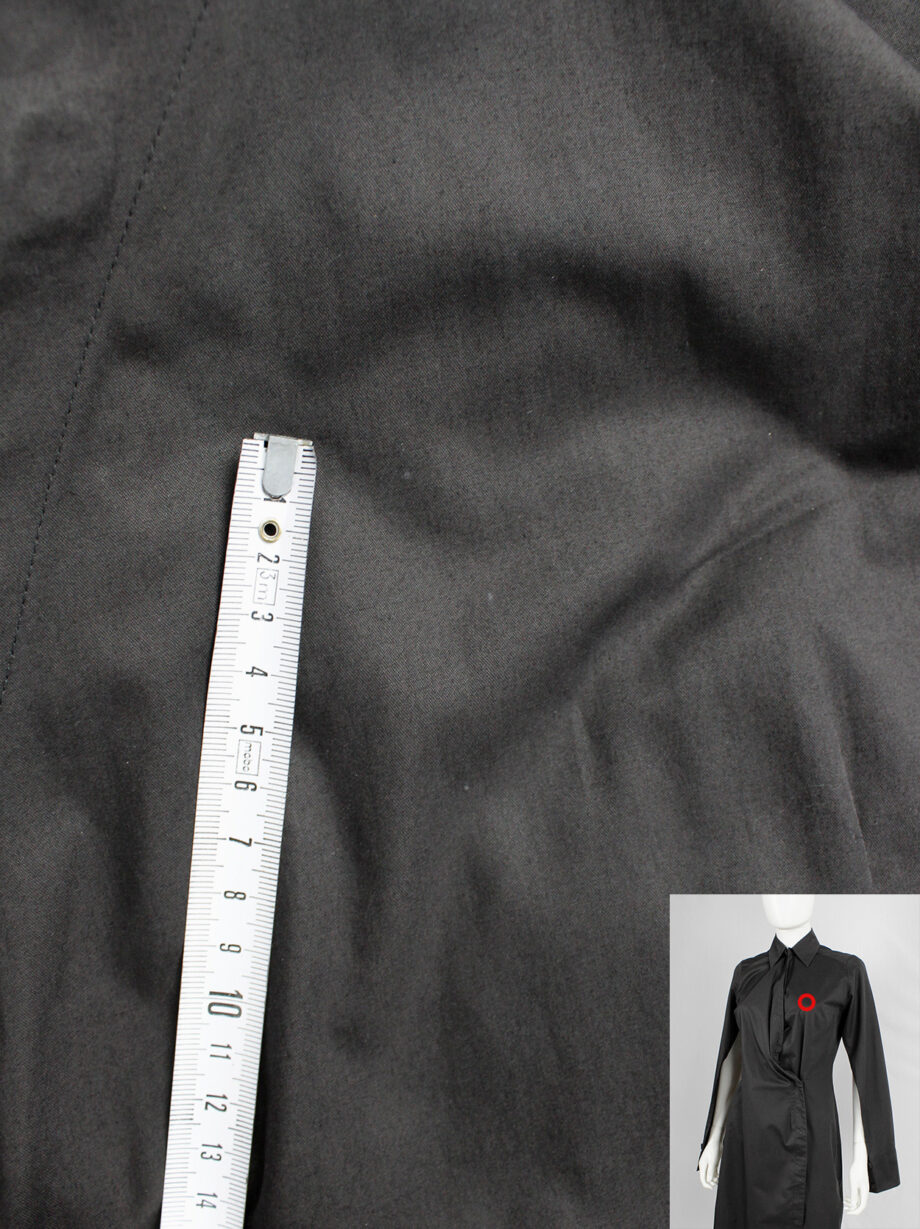 af Vandevorst dark grey asymmetric shirt dress with open sleeves fall 2000 (6)