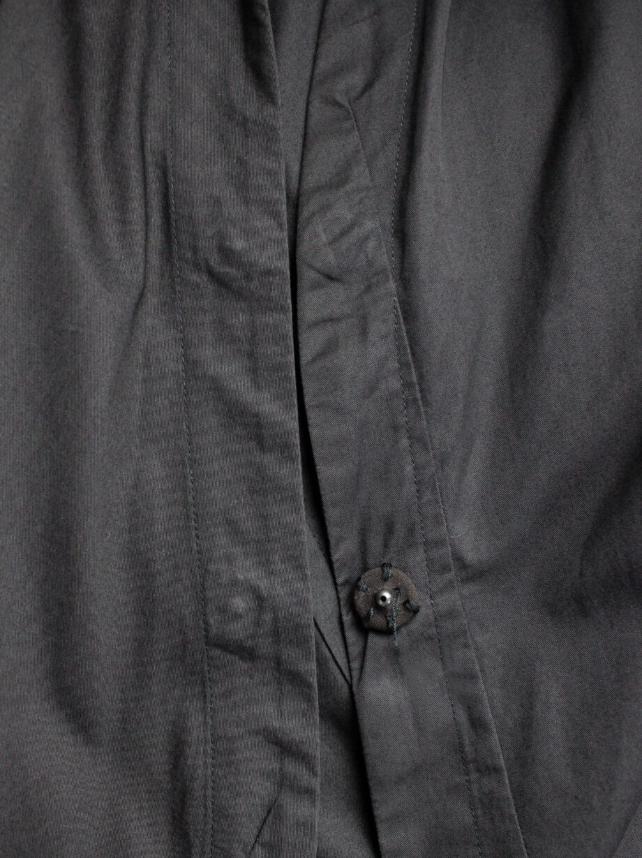 af Vandevorst dark grey asymmetric shirt dress with open sleeves fall 2000 (7)