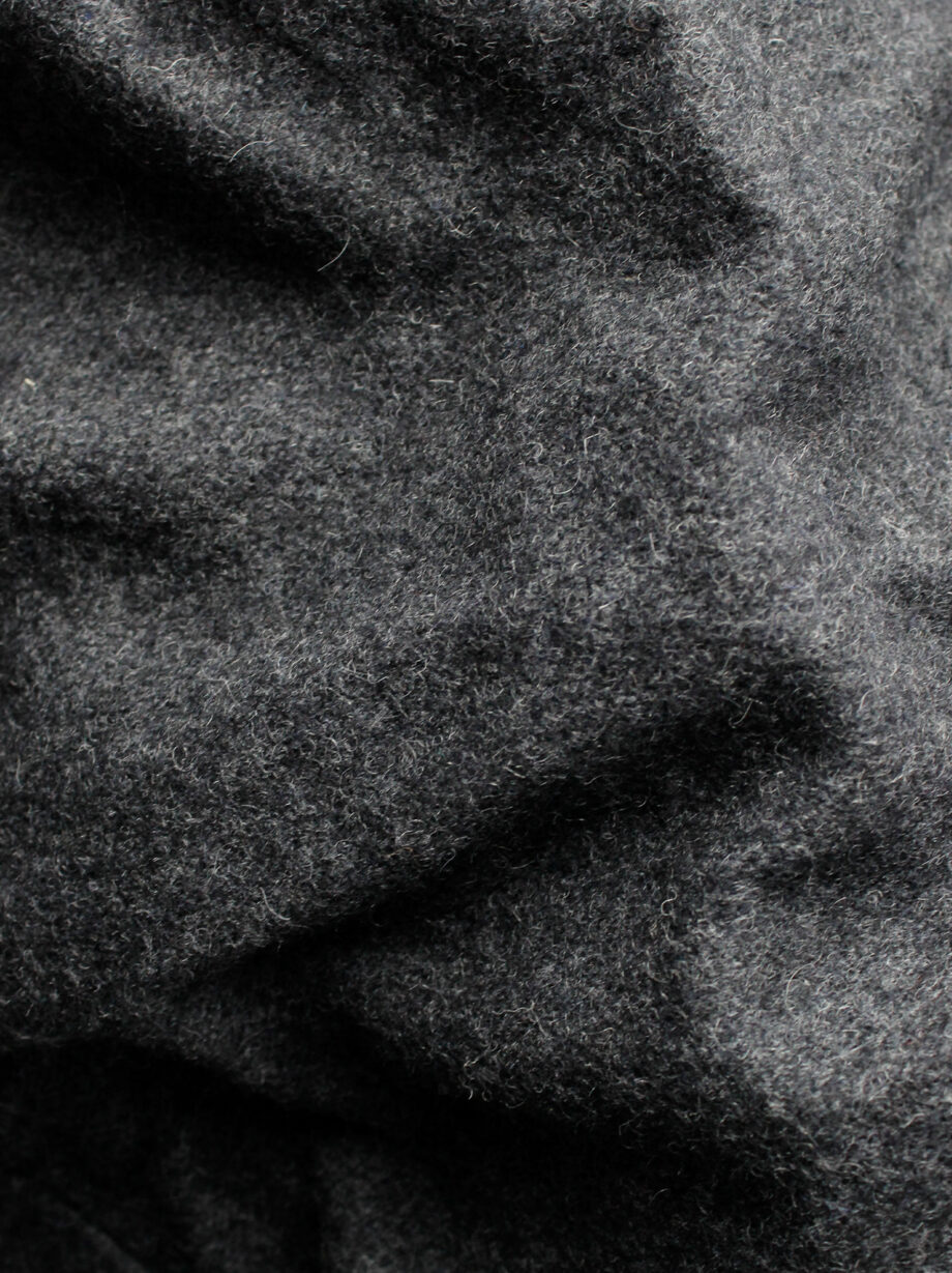 af Vandevorst grey scrunched shorts in felt and metal fall 2015 (11)