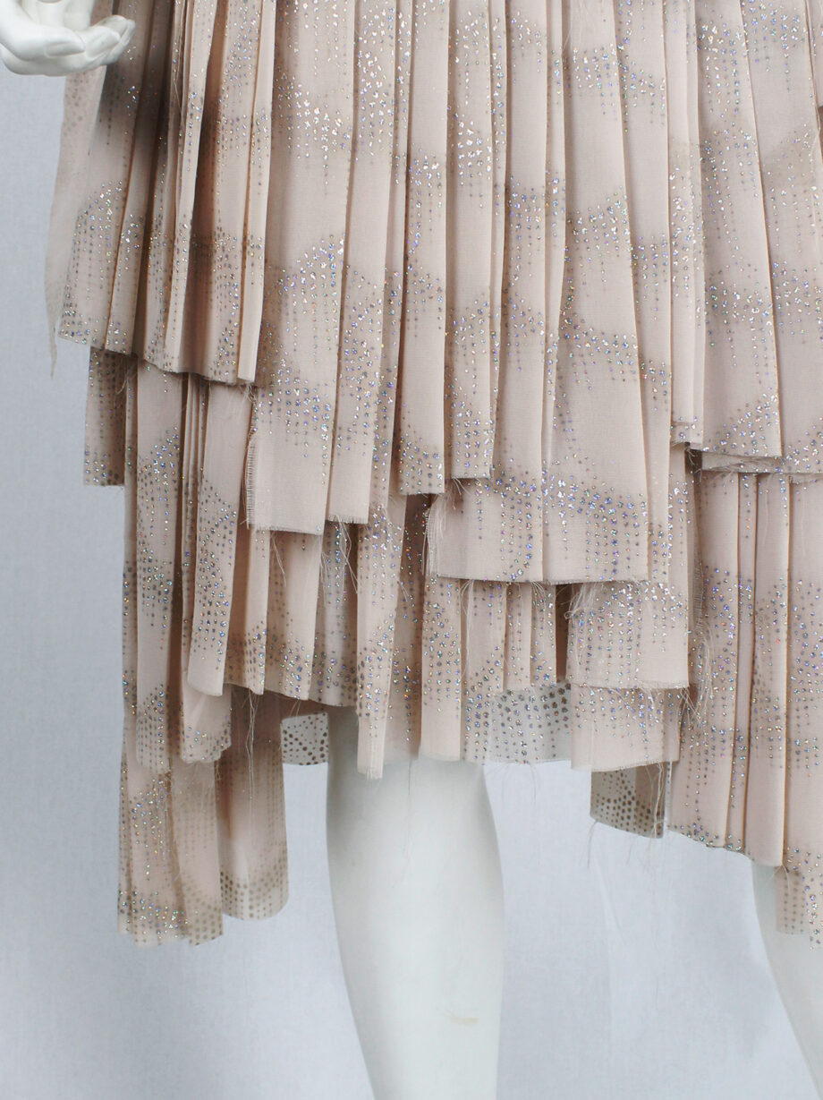 vintage Vandevorst pink glitter skirt with multiple layered pleated panels spring 2004 (11)