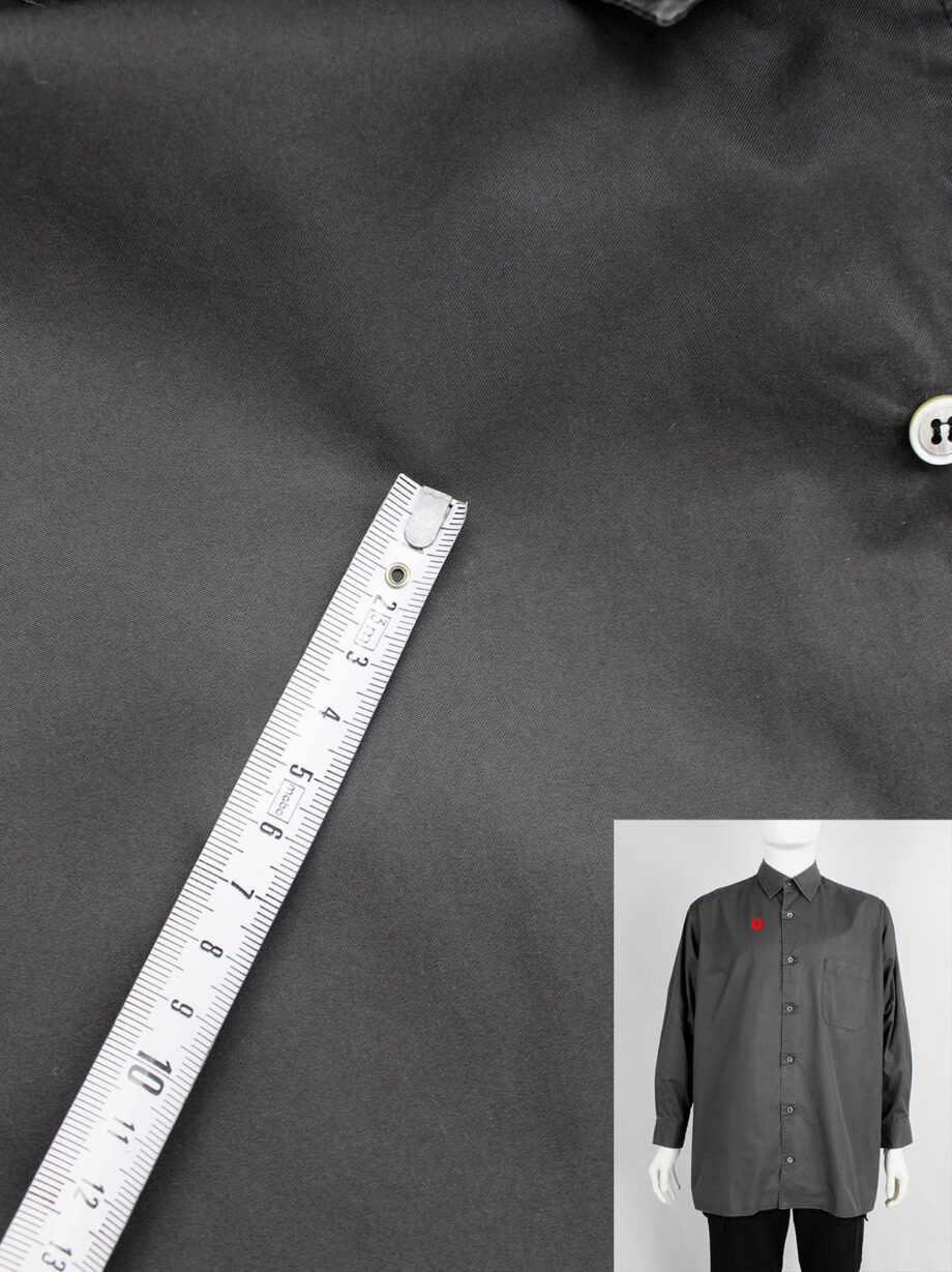 ys for Men grey oversized shirt with square button patches 1990s 90s (3)