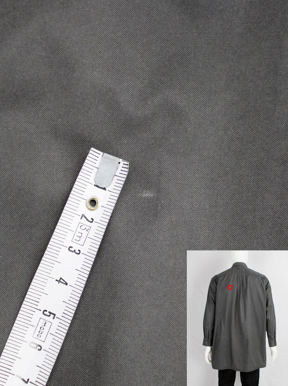 ys for Men grey oversized shirt with square button patches 1990s 90s (7)