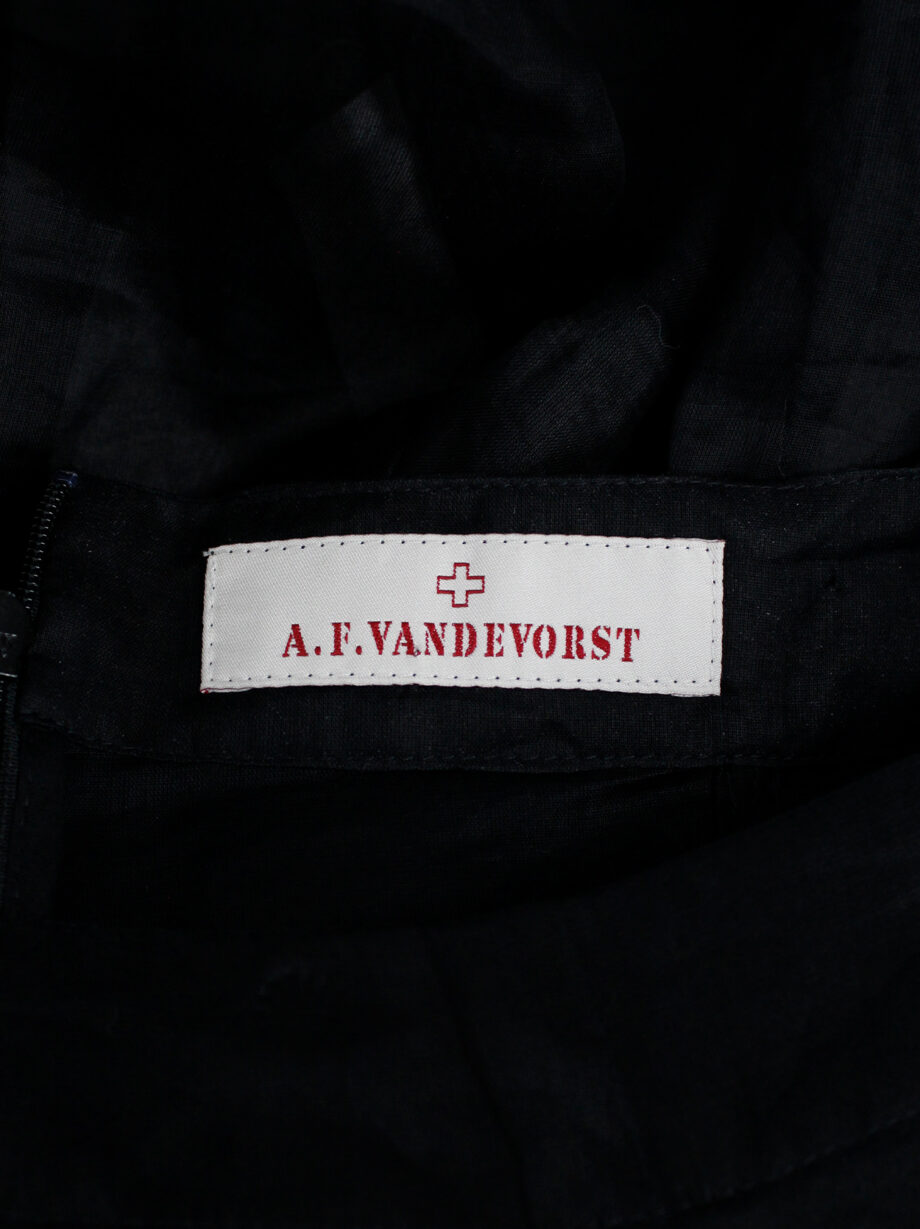A.F. Vandevorst black sheer biker trousers with padded knee caps spring 2016 (9)