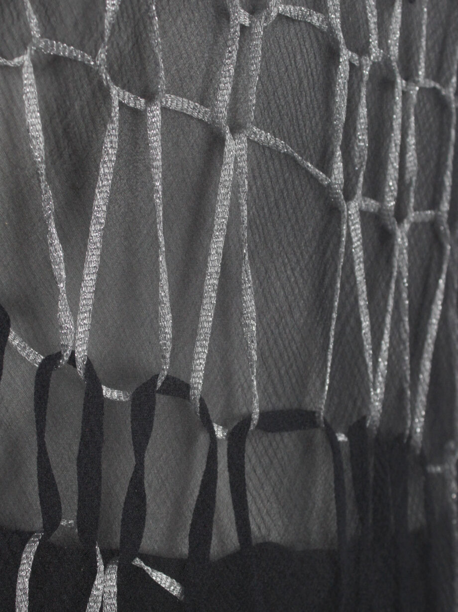 A.F. Vandevorst silver spiderweb knit jumper and black sheer jumper — spring 2016 (5)
