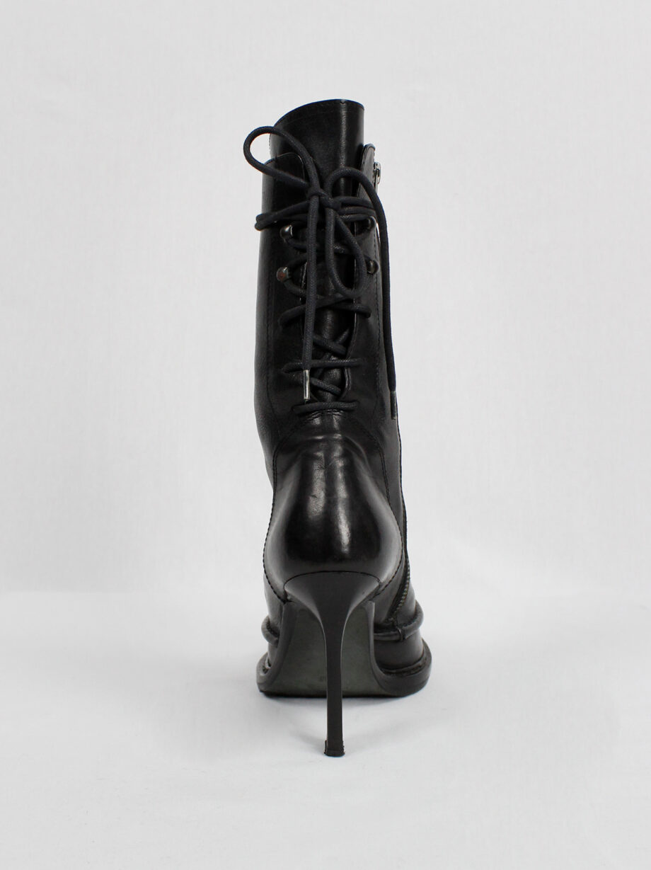 Ann Demeulemeester black boots with slit heel and backwards closure fall 2010 (13)