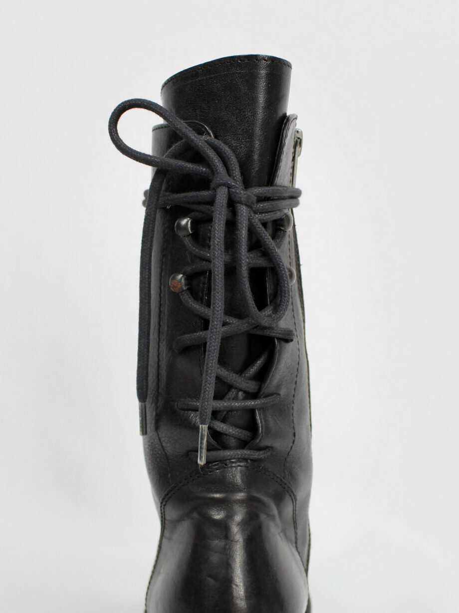 Ann Demeulemeester black boots with slit heel and backwards closure fall 2010 (2)