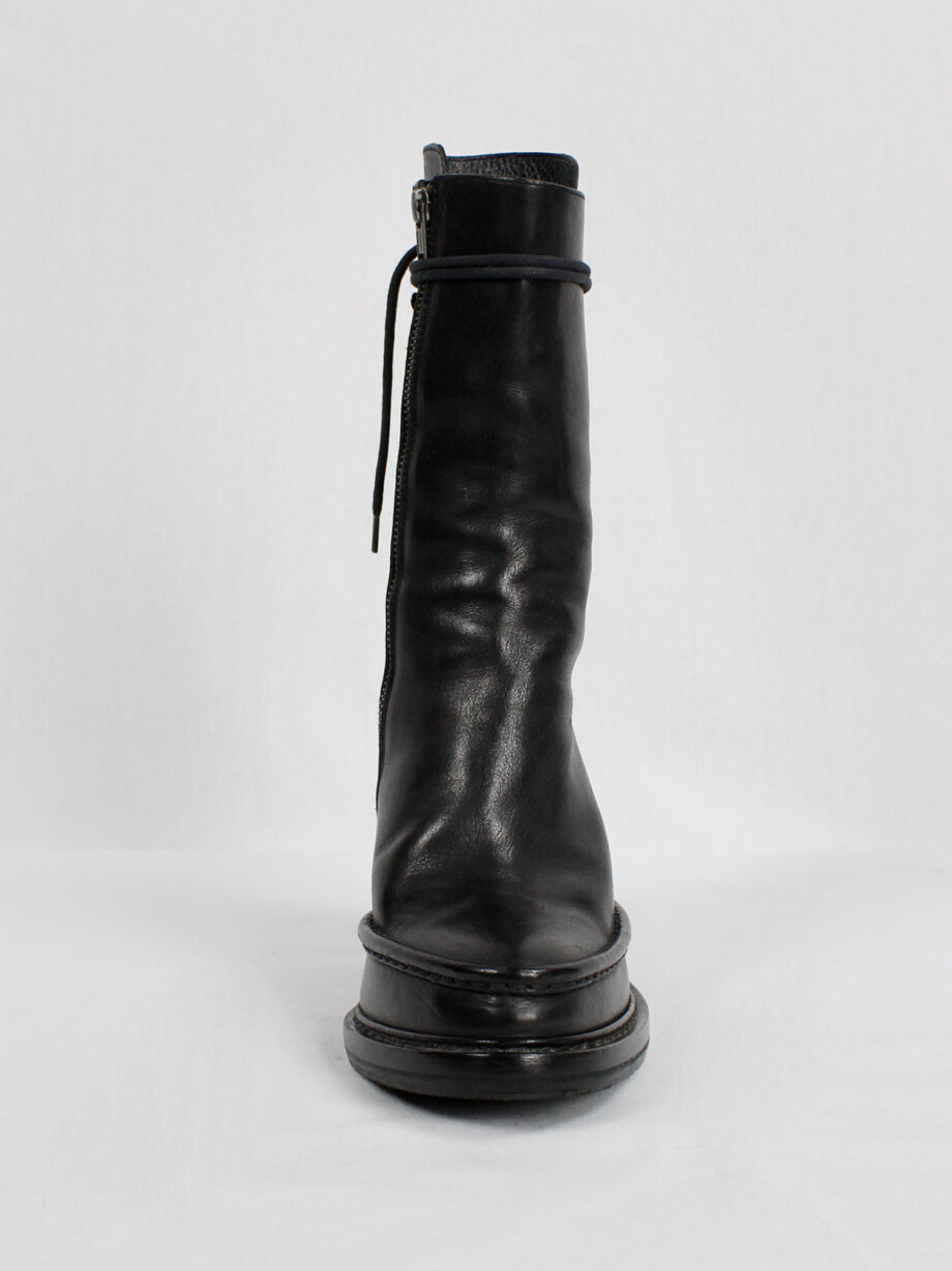 Ann Demeulemeester black boots with slit heel and backwards closure fall 2010 (9)