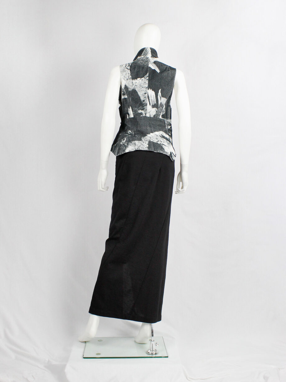 Ann Demeulemeester black maxi skirt with adjustable diagonal zipper slit fall 2012 (4)
