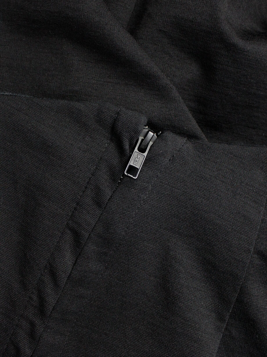 Ann Demeulemeester black maxi skirt with adjustable diagonal zipper slit fall 2012 (5)