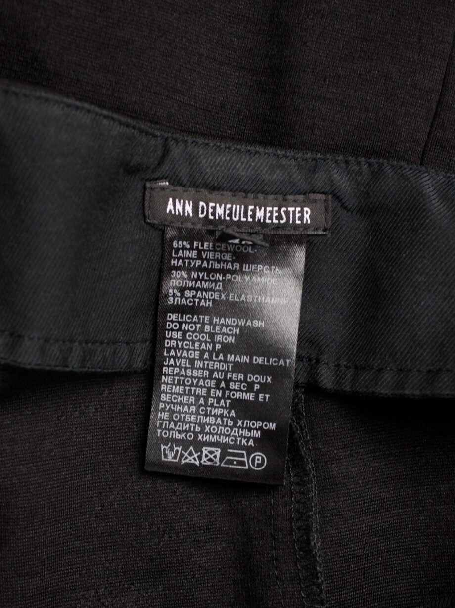Ann Demeulemeester black maxi skirt with adjustable diagonal zipper slit fall 2012 (7)