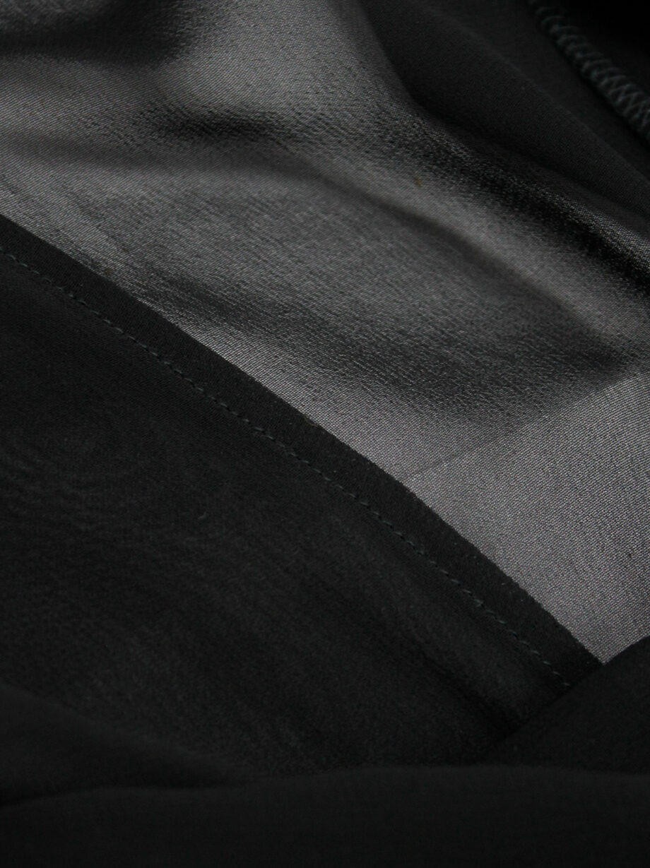 Ann Demeulemeester black sheer skirt with waist fold and back drape 1990s (15)